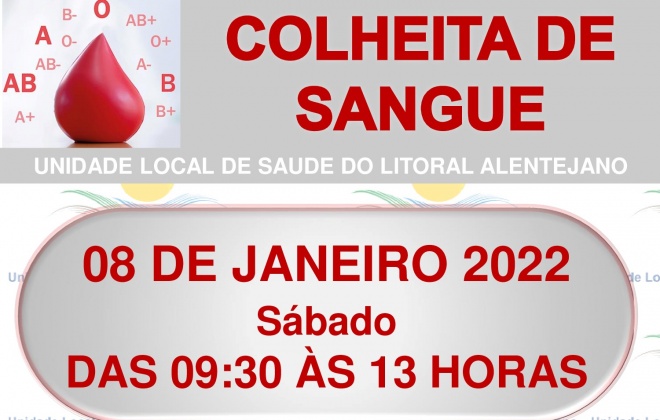 AMJS promove colheita de sangue este sábado em Sines