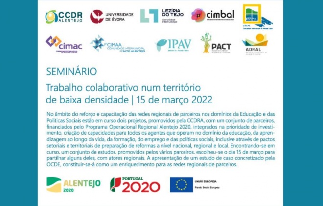 CCDRA organiza Seminário sobre Trabalho Colaborativo num território de baixa densidade