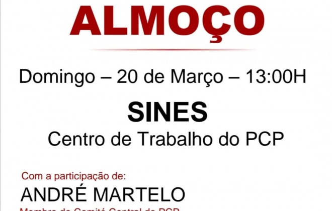 PCP realiza almoço em Sines este domingo