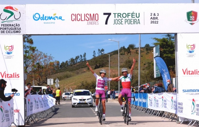 António Morgado venceu hoje a ligação entre Vila Nova de Milfontes e Odemira pontuável para a Taça de Portugal de juniores em ciclismo