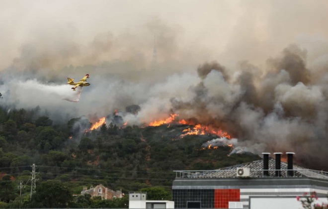 Fogo em Palmela provocou 12 feridos e destruiu cerca de 400 hectares de mato