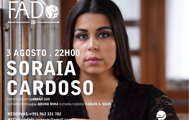 Soraia Cardoso atua esta quarta-feira no HS Clube de Fado em Vila Nova de Milfontes