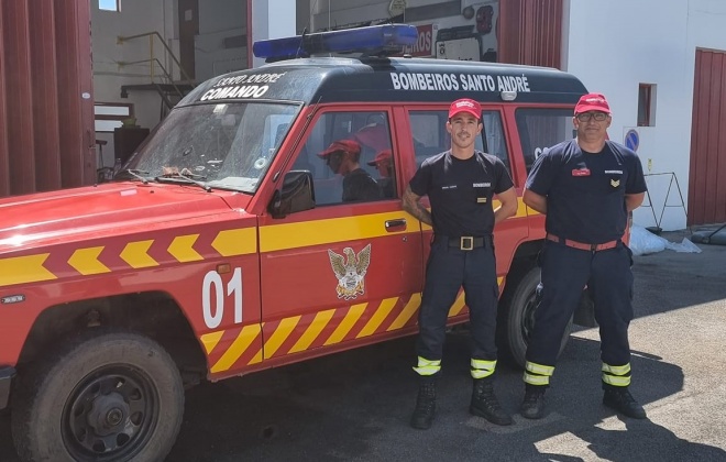 Bombeiros de Santo André continuam no incêndio da Covilhã