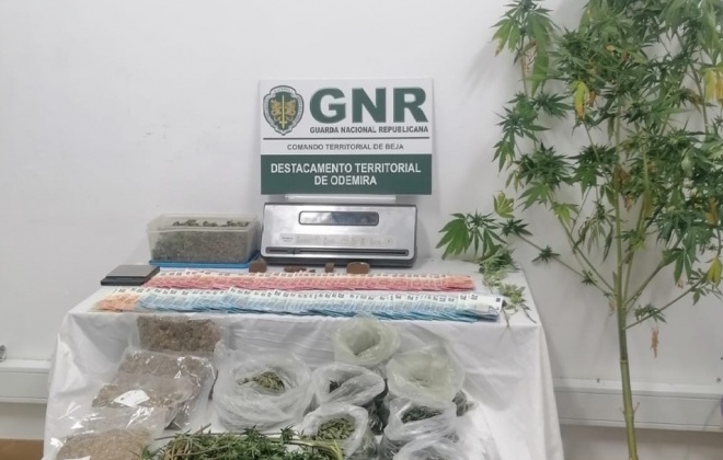 GNR detém suspeito de tráfico e apreende mais de mil doses de droga em Odemira