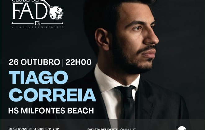 Tiago Correia atua esta quarta-feira no HS Clube de Fado em Vila Nova de Milfontes