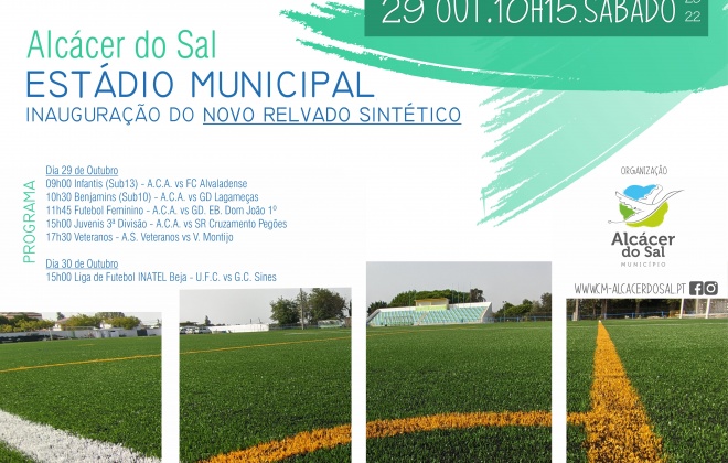 Novo relvado sintético do Estádio Municipal de Alcácer do Sal inaugurado no próximo fim de semana