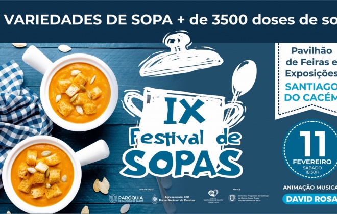 Santiago do Cacém recebe neste sábado a 9.ª edição do Festival das Sopas