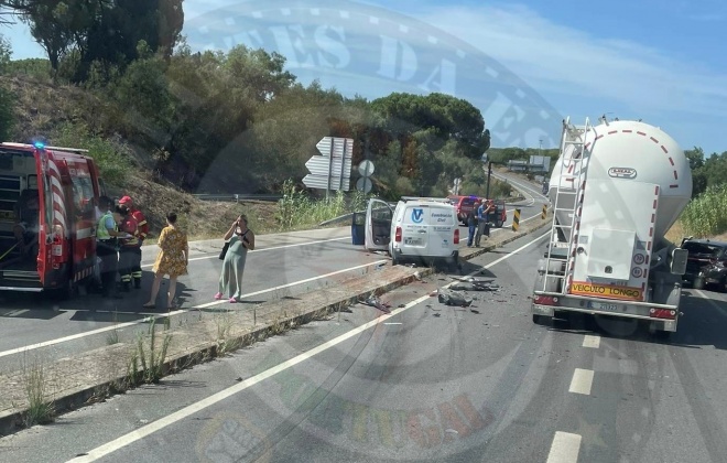 Colisão entre quatro veículos provoca sete feridos em Alcácer do Sal