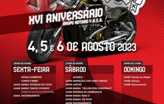 Grupo Motard de Vila Nova de Santo André comemora o 16.º aniversário