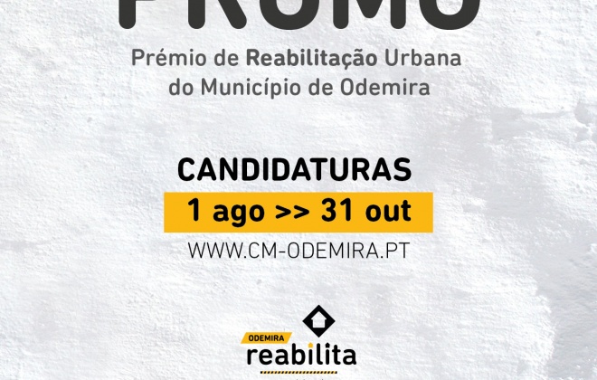 Encontram-se abertas as candidaturas para a 2ª edição do Prémio de Reabilitação Urbana do Município de Odemira