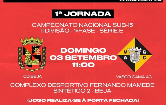 Iniciados do Vasco da Gama de Sines jogam este domingo em Beja