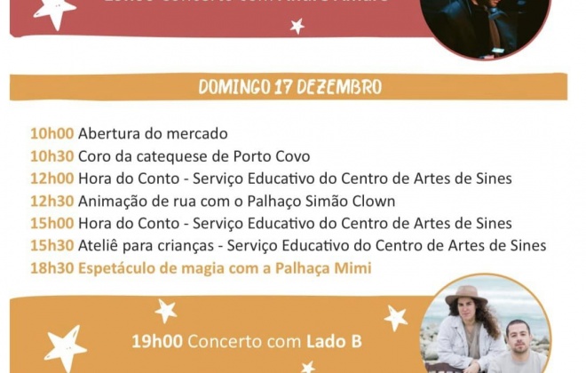 Conheça o programa da Feira Circo de Natal 2023 que decorre este fim de semana em Porto Covo