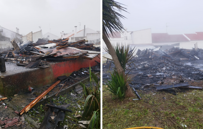 Incêndio destruiu antiga sede dos Escuteiros em Cercal do Alentejo