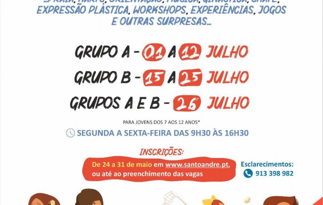 Junta de Freguesia de Santo André com inscrições abertas para as “Férias em Movimento” (com áudio)