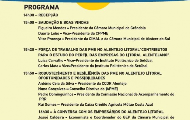 CIMAL e Confederação das PME promovem conferência sobre futuro das pequenas empresas no Alentejo Litoral