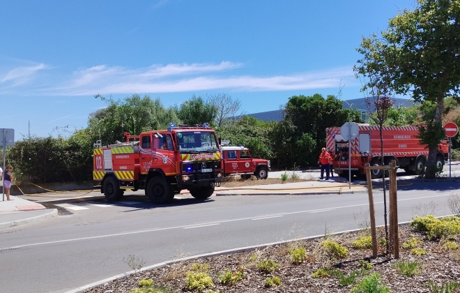 Bombeiros combateram incêndio em mato na ZIL2 em Sines