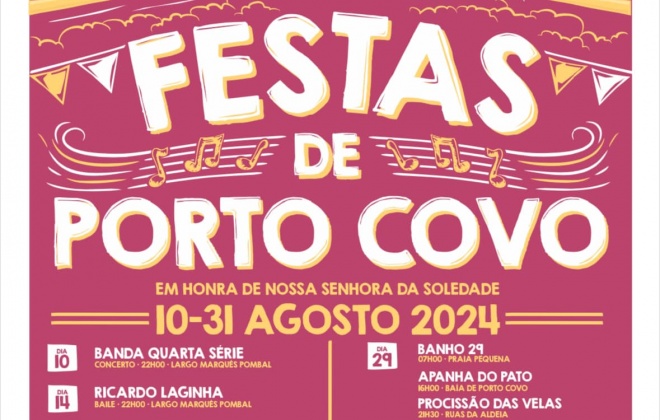 Aldeia de Porto Covo recebe as festas em honra de Nossa Senhora da Soledade de 10 a 31 de agosto