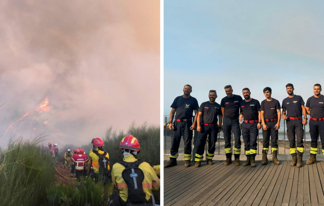 Bombeiros alentejanos continuam a combater o incêndio na Madeira