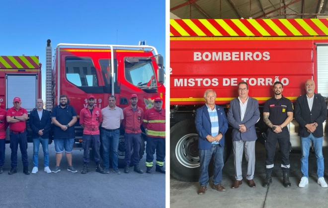 Liga dos Bombeiros Portugueses visitou hoje os Bombeiros de Cercal do Alentejo e do Torrão