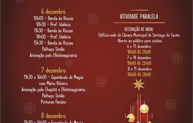 Santiago do Cacém recebe a iniciativa “Natal no Jardim” de 6 a 8 de dezembro