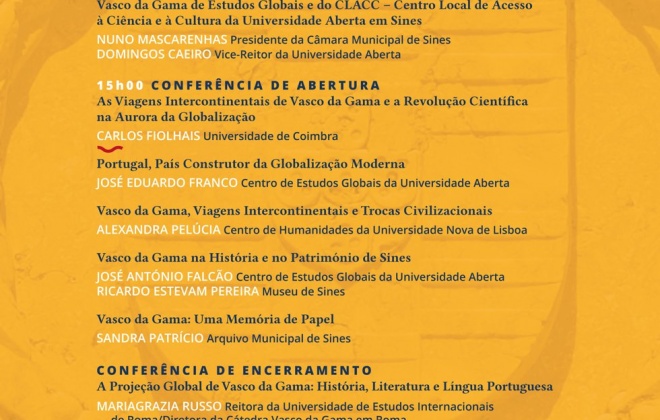 Centro de Artes de Sines acolhe a 16 de dezembro o simpósio temático “Vasco da Gama, Construtor da Globalização”