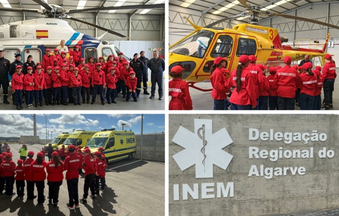 Infantes e Cadetes dos Bombeiros de Sines visitaram o INEM no Algarve