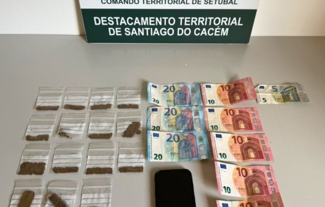 GNR deteve um homem em Santiago do Cacém por tráfico de droga