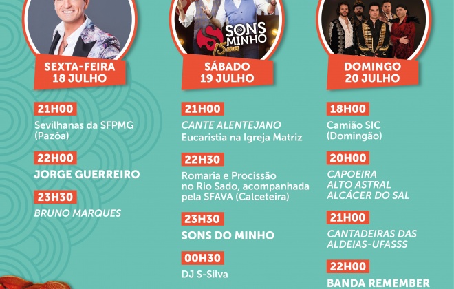 Alcácer do Sal recebe o Festival Sabores do Sado de 18 a 20 de julho