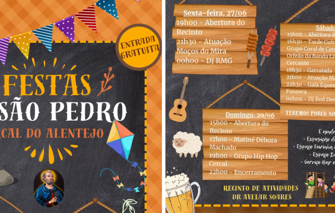 Cercal do Alentejo recebe as “Festas de São Pedro” entre 27 e 29 de junho