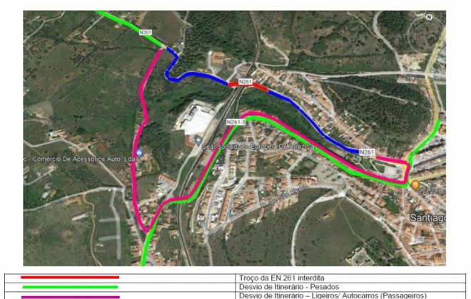 Estrada Regional 261 entre Santiago do Cacém e Vila Nova de Santo André deve reabrir no 3.º trimestre deste ano