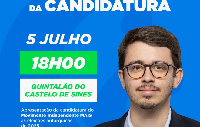 MAIS apresenta os candidatos aos órgãos autárquicos do concelho de Sines no próximo dia 5 de julho
