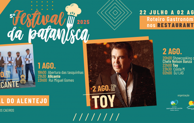 Cercal do Alentejo recebe o Festival da Patanisca nos dias 1 e 2 de agosto