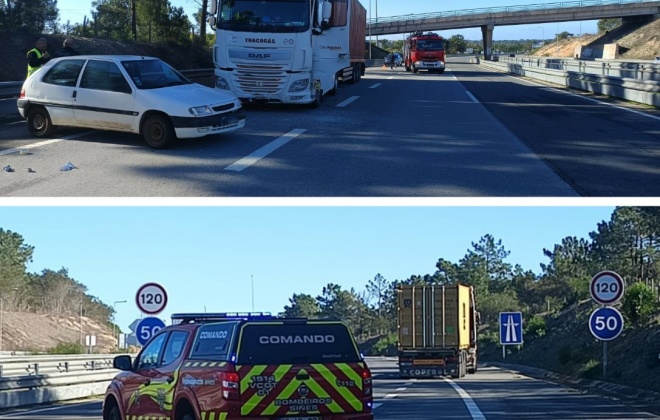 Duas colisões provocam três feridos na A-26 em Sines