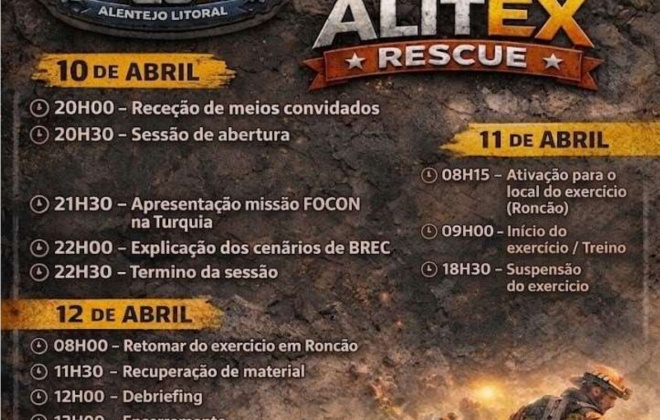 Alentejo Litoral testa resposta a sismos no exercício ALitEX RESCUE 26