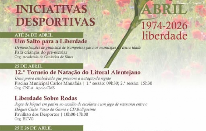 Comemorações do 25 de Abril em Sines incluem várias iniciativas desportivas para todas as idades
