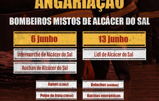Associação recolhe produtos para os Bombeiros de Alcácer do Sal