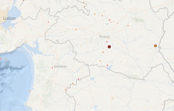 Sismo de magnitude 3,7 abala região de Évora sem causar danos
