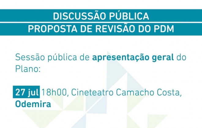 Odemira apresenta proposta de revisão do PDM em sessões públicas pelo concelho