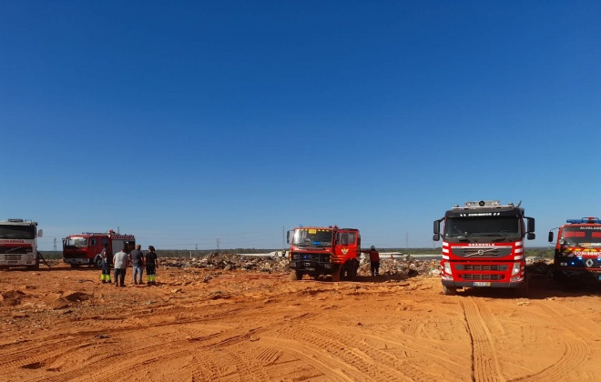 Incêndio consumiu detritos na Ambilital